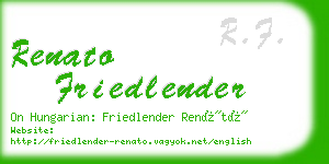 renato friedlender business card